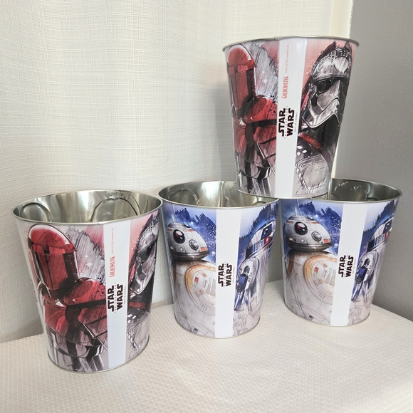 Star Wars VIII The Last Jedi Popcorn Tins Buckets Set Of 4 Movie Theater Promo - Picture 2 of 7